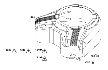 Blower Housing Group Diagram and Parts List for 389575-0006-E1 200000 - 399999 Briggs and Stratton Engine